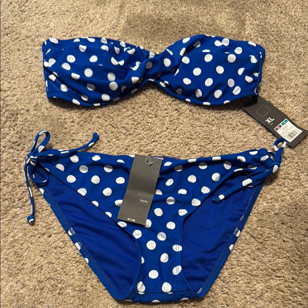 NWT Mossimo Supply Co. Blue Polka Dot Bikini